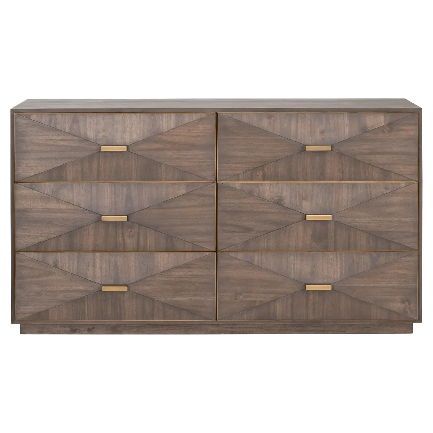 Mabel 6 Drawer Double Dresser - Brown, Acacia
