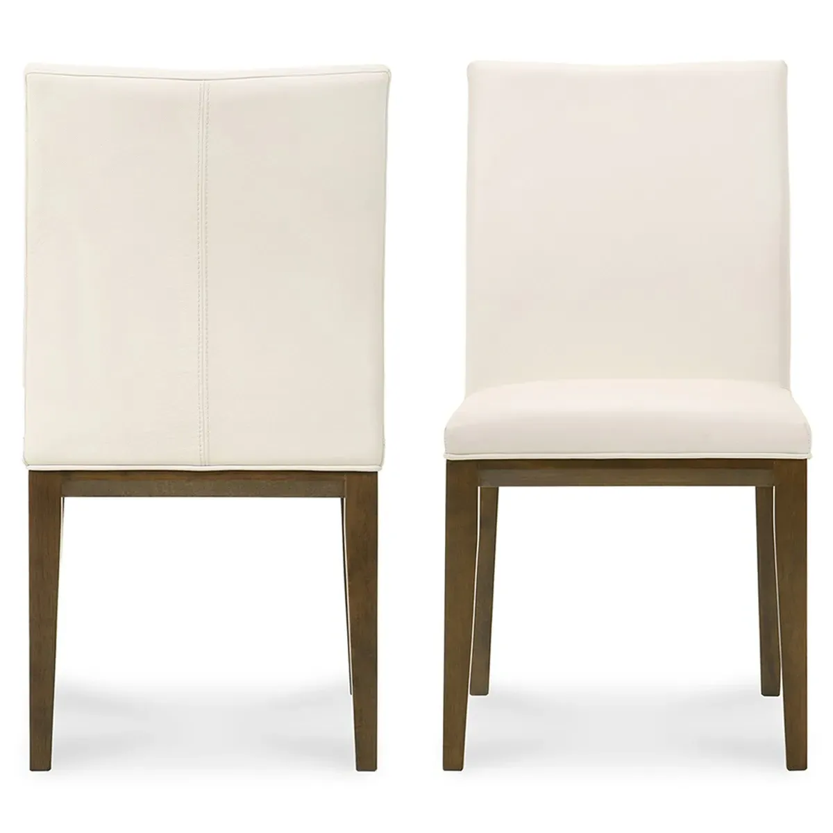 Mabel Dining Side Chair Set of 2 - White, Leather