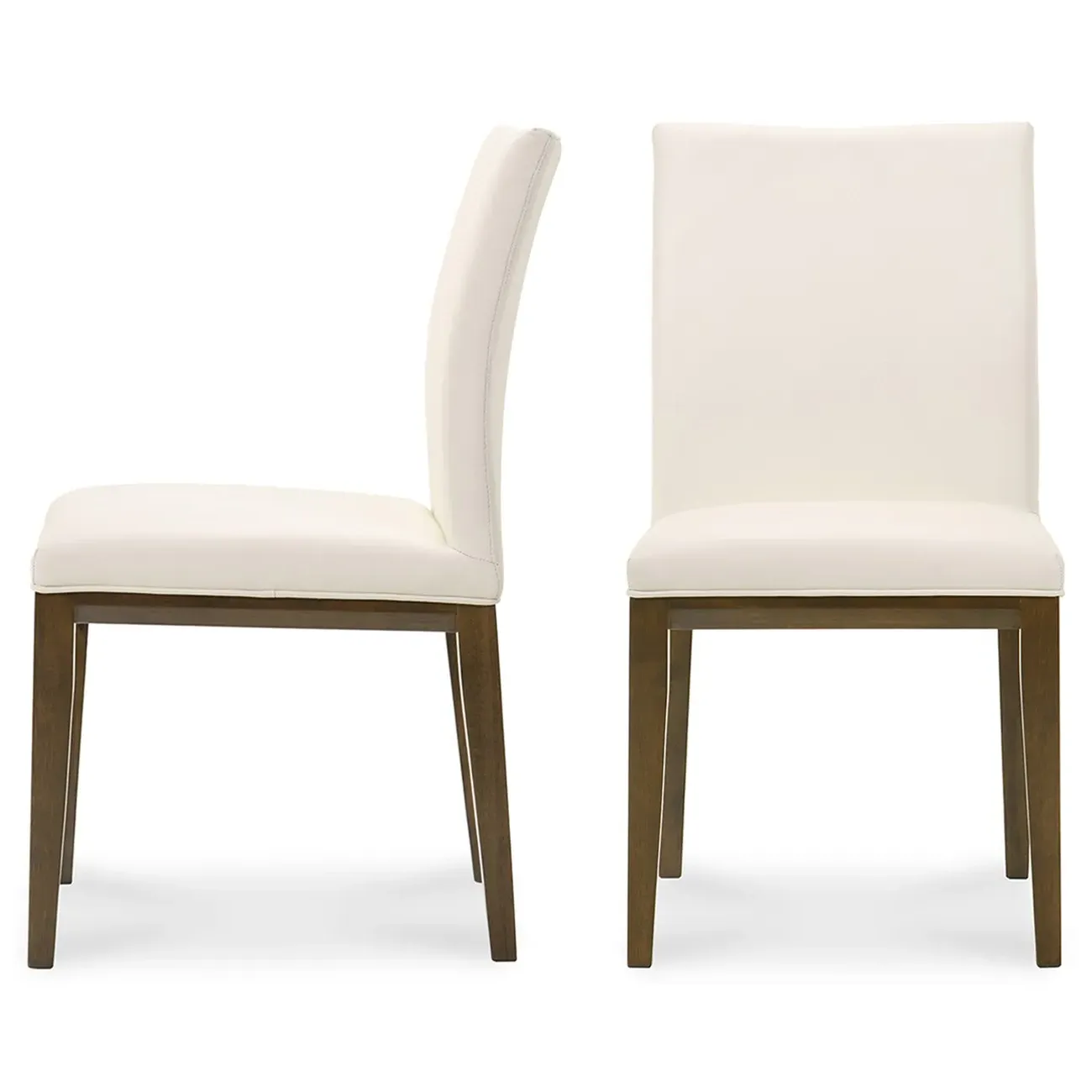 Mabel Dining Side Chair Set of 2 - White, Leather