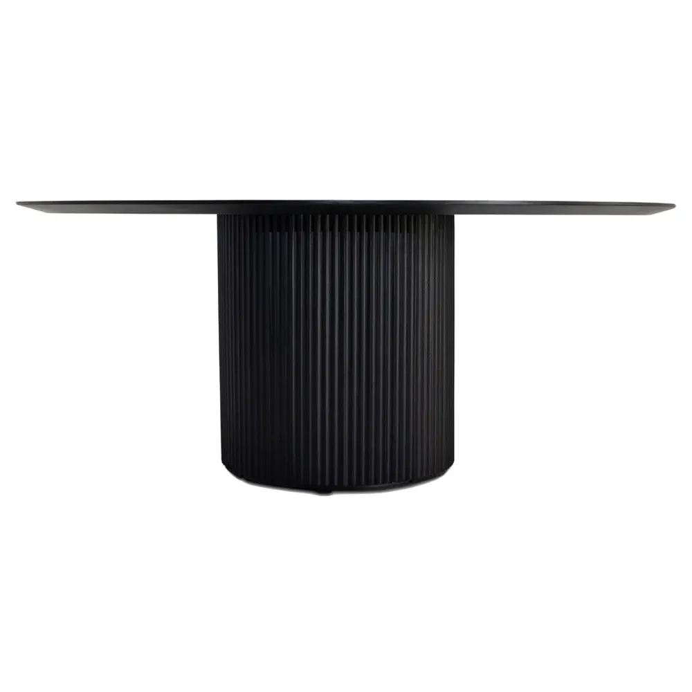 Mabel Round Dining Table - Black, Oak