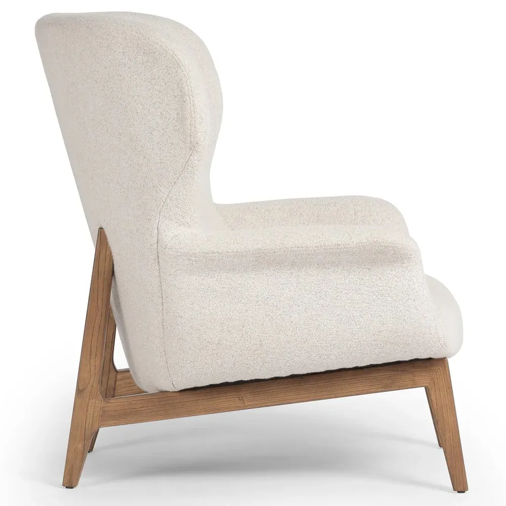 Mabel Wing Chair - Cream, Boucle