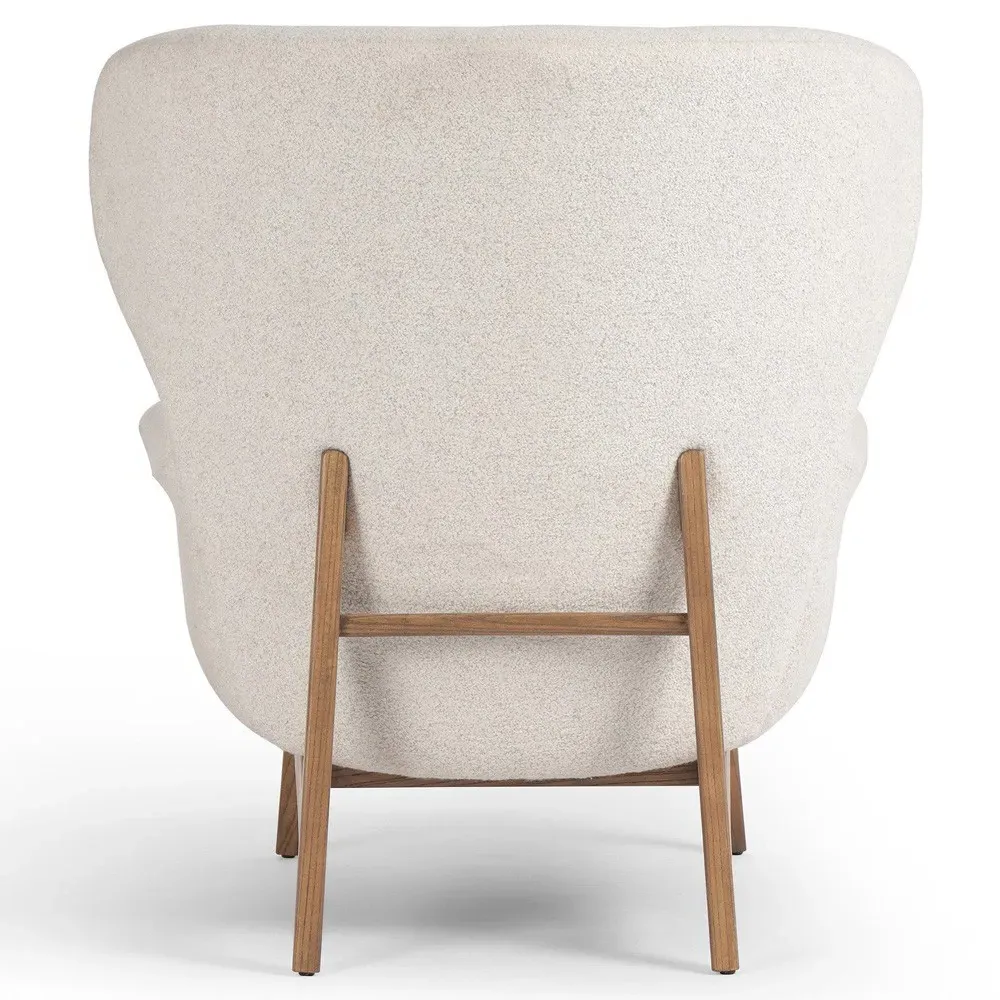 Mabel Wing Chair - Cream, Boucle