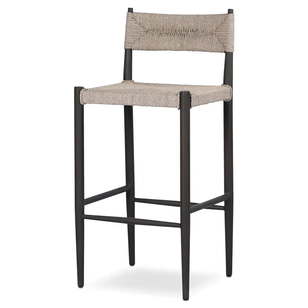 Mable Outdoor Bar Stool - Beige, Wicker