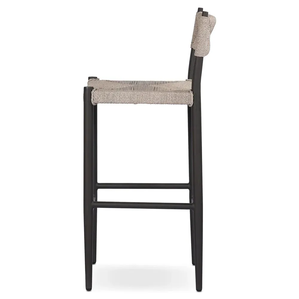Mable Outdoor Bar Stool - Beige, Wicker