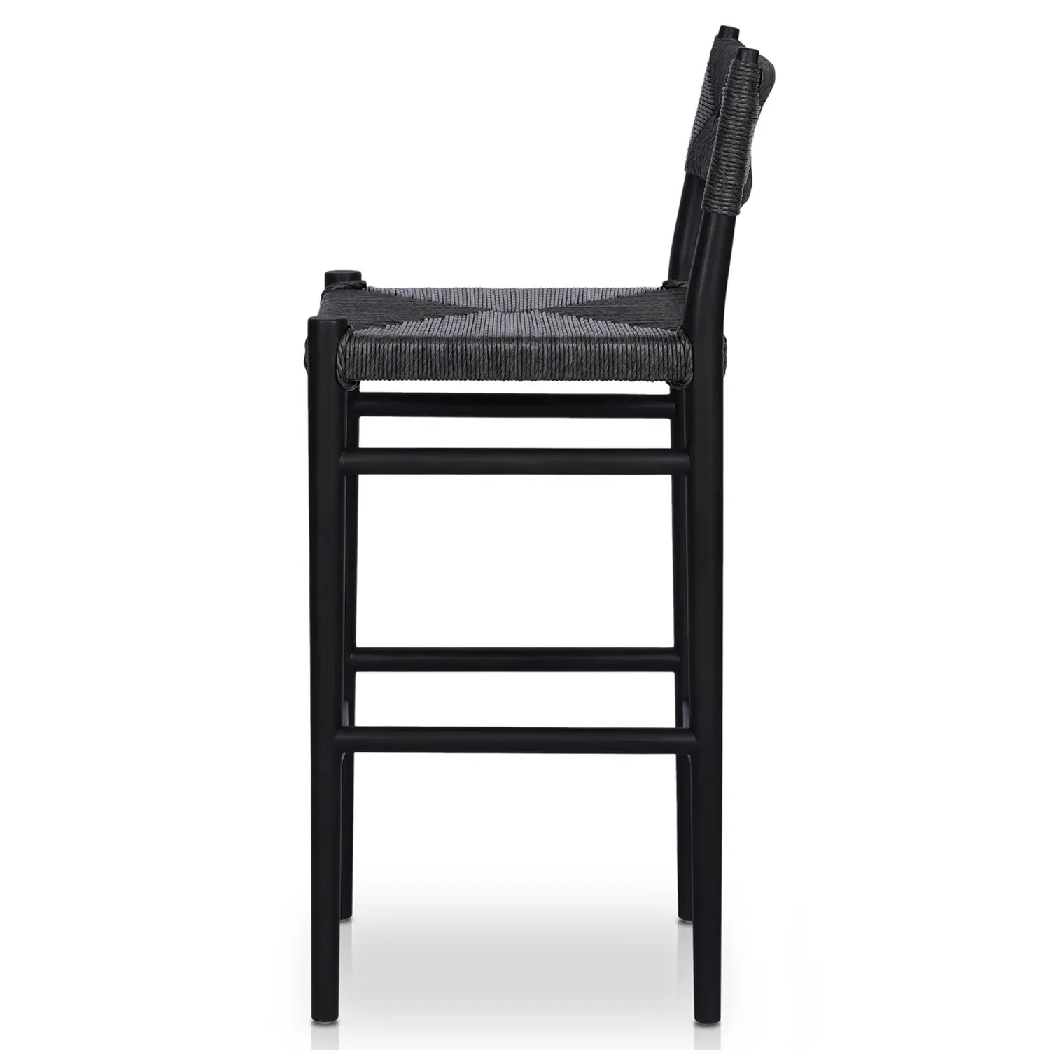 Mable Outdoor Bar Stool - Black, Wicker