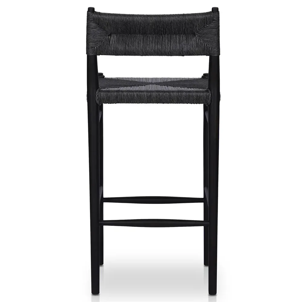 Mable Outdoor Bar Stool - Black, Wicker