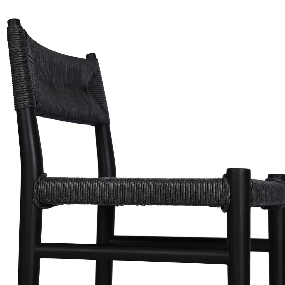 Mable Outdoor Bar Stool - Black, Wicker