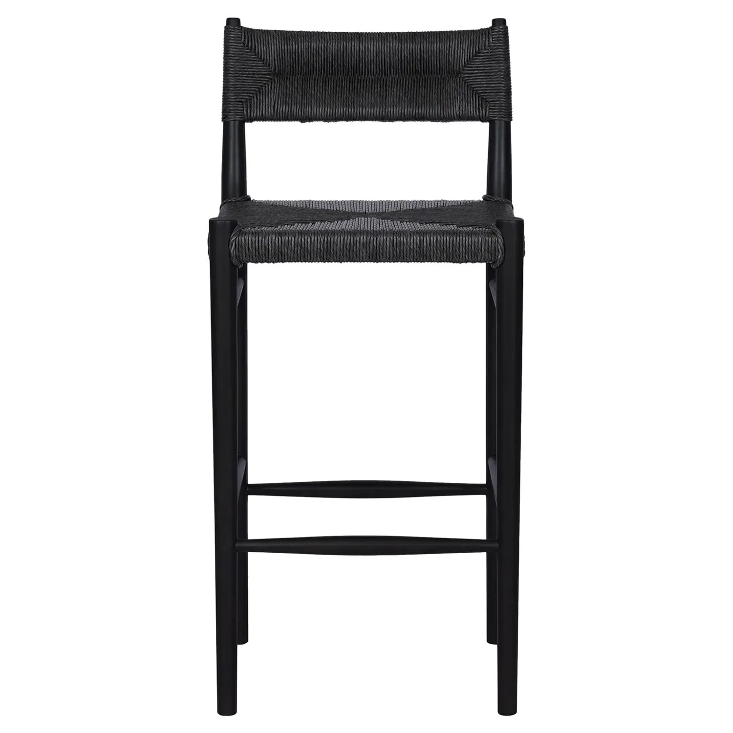Mable Outdoor Bar Stool - Black, Wicker