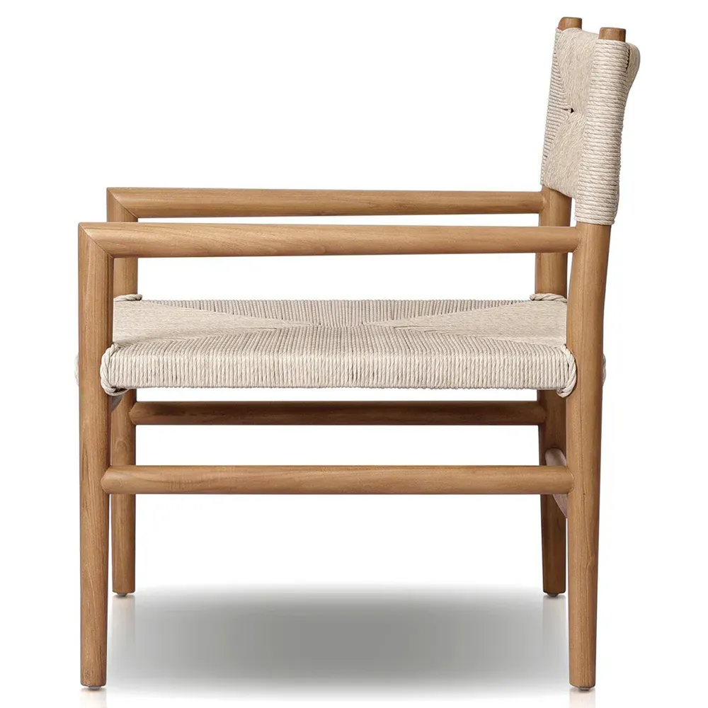 Mable Outdoor Chair - Off White, Teak