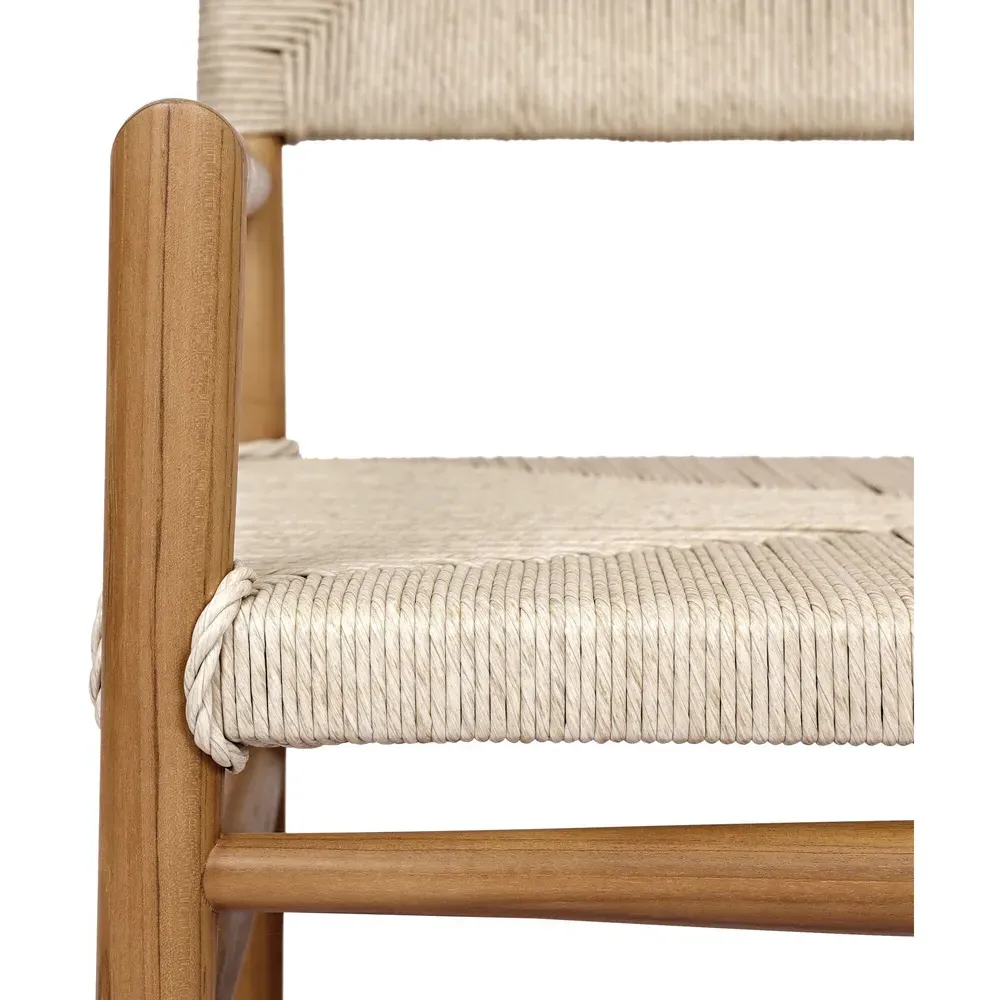 Mable Outdoor Chair - Off White, Teak
