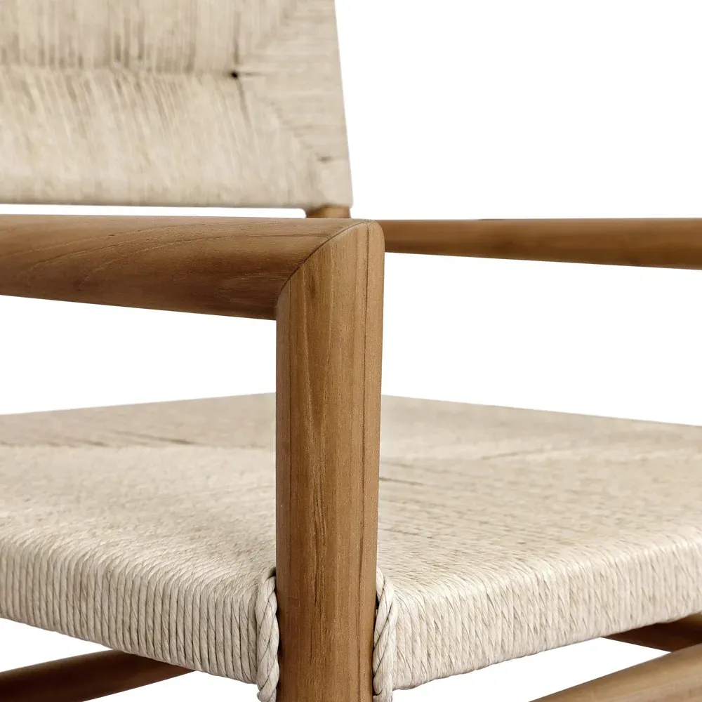 Mable Outdoor Chair - Off White, Teak