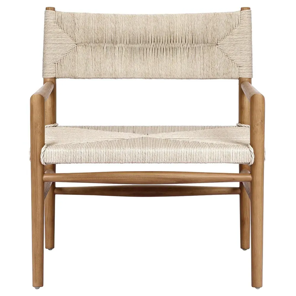Mable Outdoor Chair - Off White, Teak