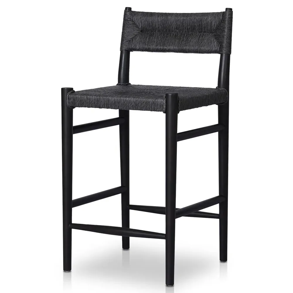 Mable Outdoor Counter Stool - Black, Wicker