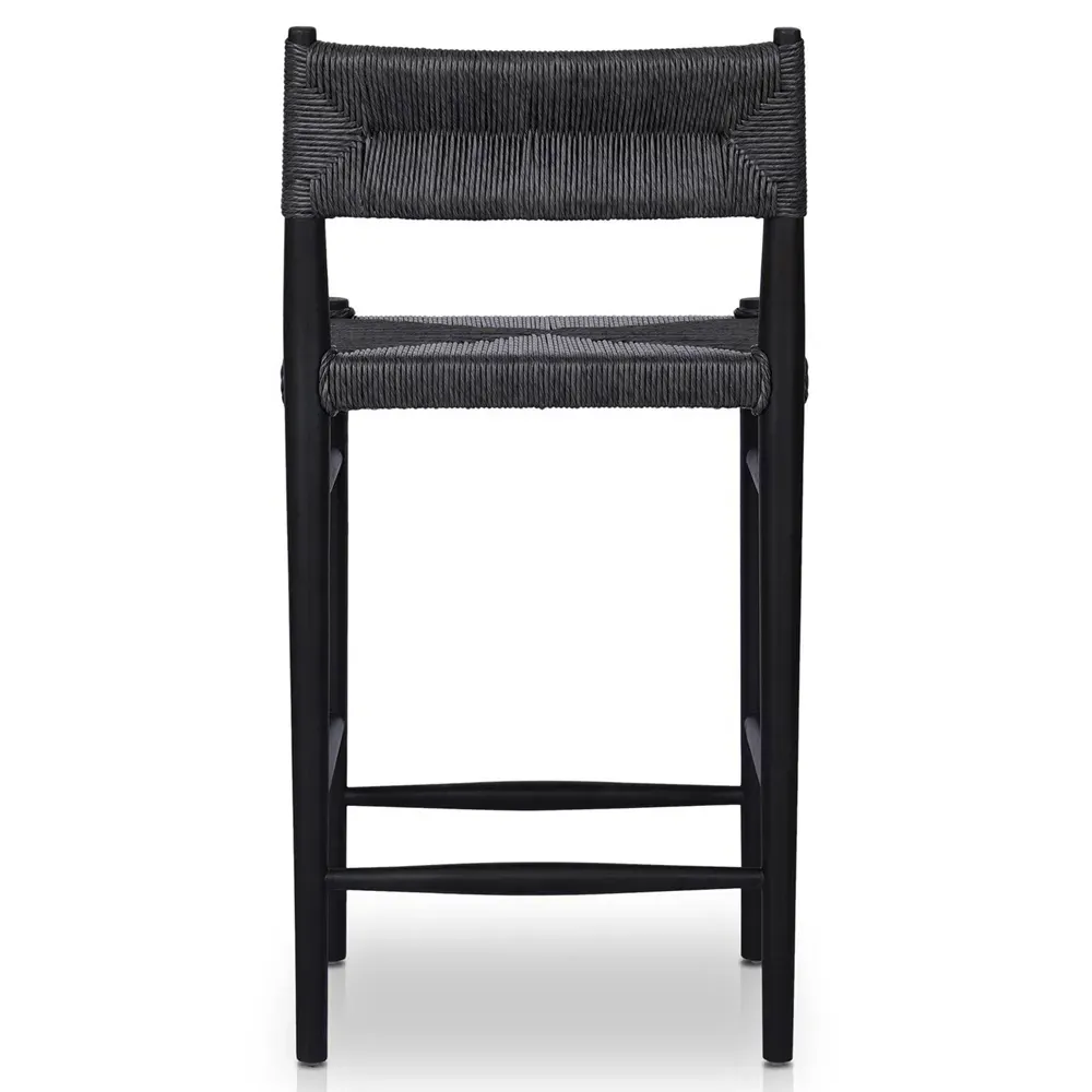 Mable Outdoor Counter Stool - Black, Wicker