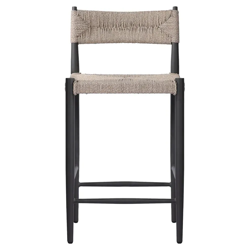 Mable Outdoor Counter Stool - Off White, Iron