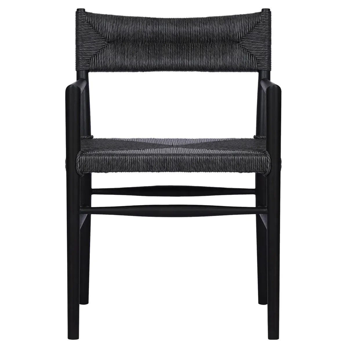 Mable Outdoor Dining Arm Chair - Black, Wicker