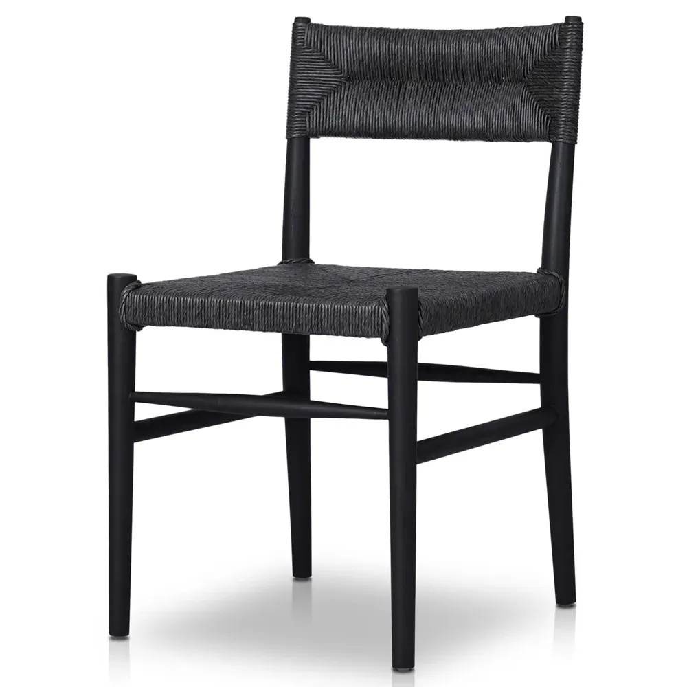 Mable Outdoor Dining Chair - Black, Wicker