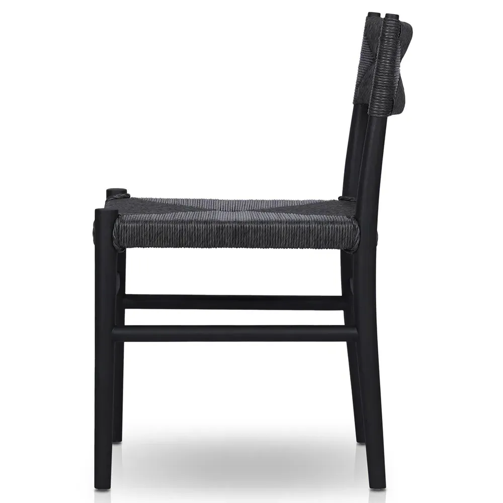 Mable Outdoor Dining Chair - Black, Wicker