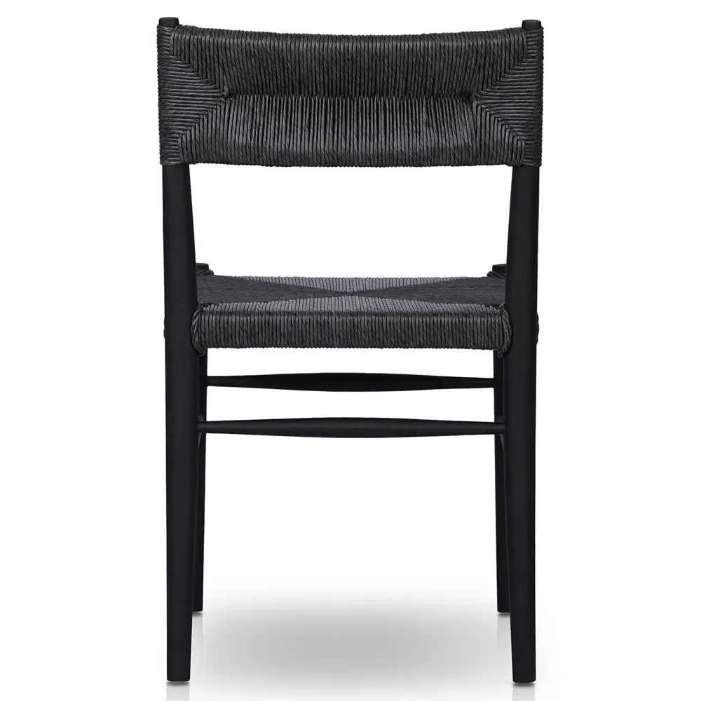 Mable Outdoor Dining Chair - Black, Wicker