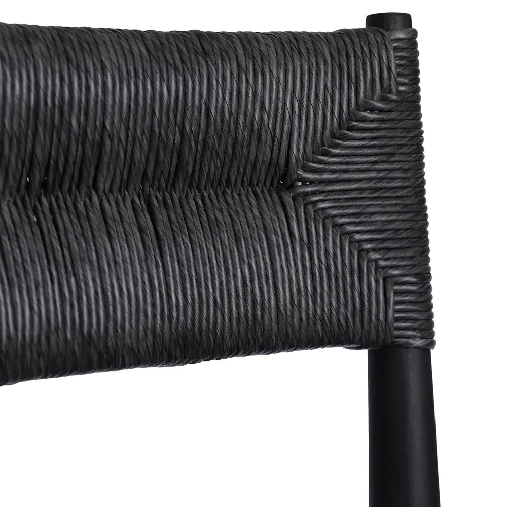 Mable Outdoor Dining Chair - Black, Wicker