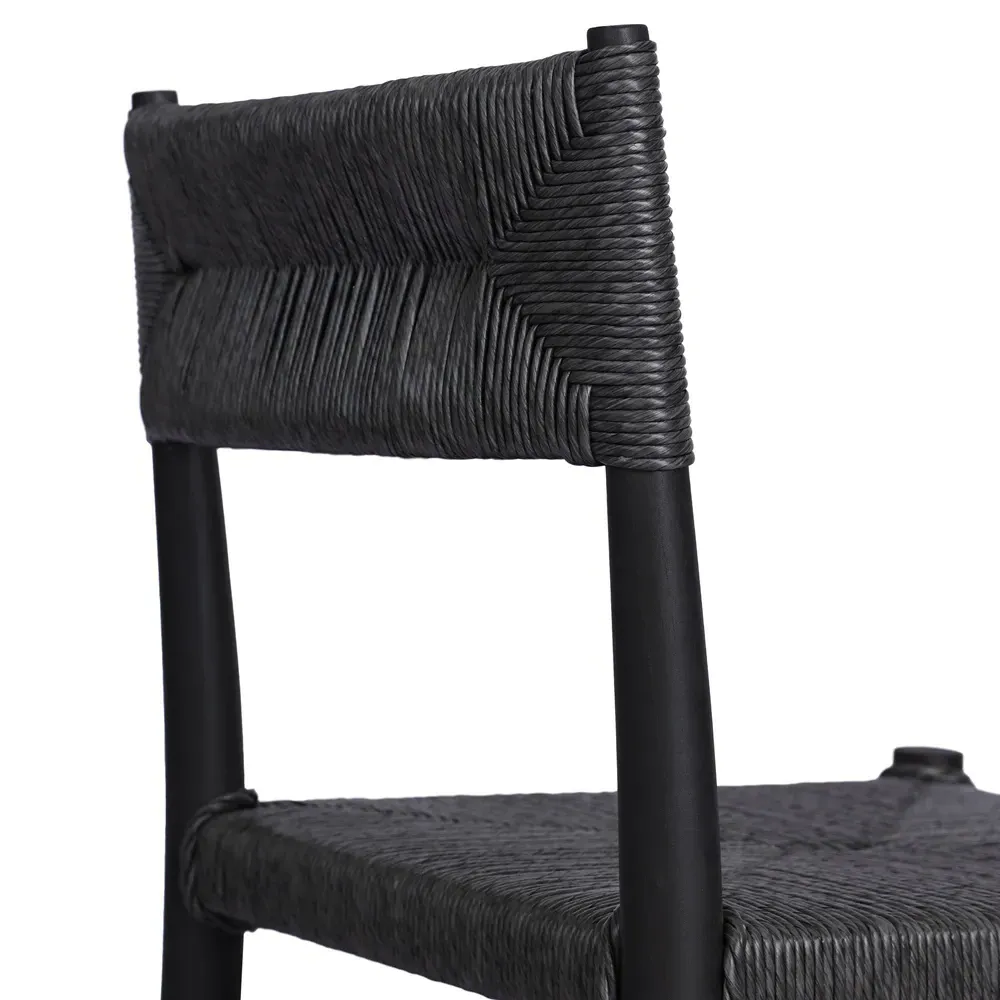 Mable Outdoor Dining Chair - Black, Wicker