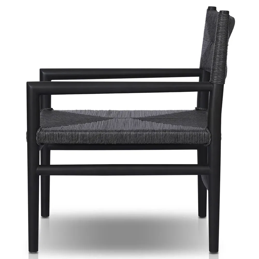 Mable Outdoor Dining Chair - Black, Wicker