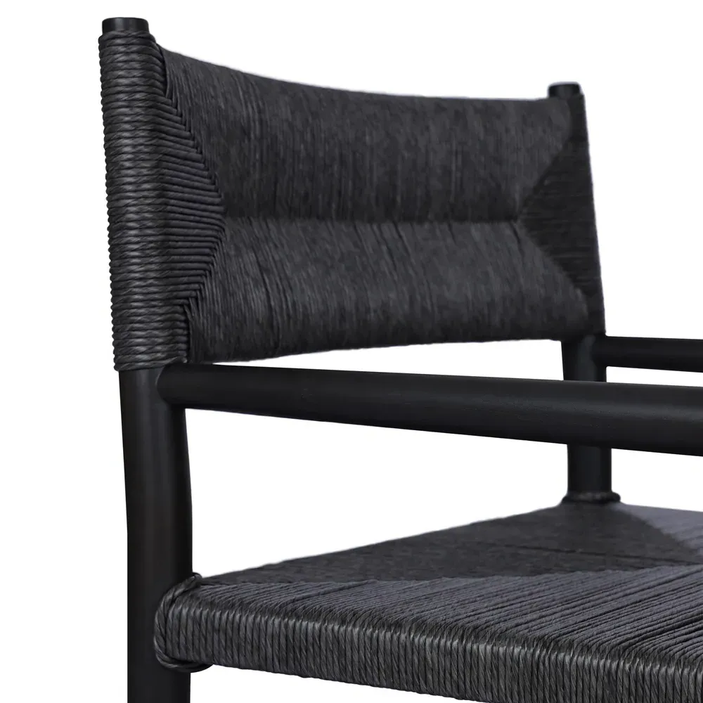 Mable Outdoor Dining Chair - Black, Wicker