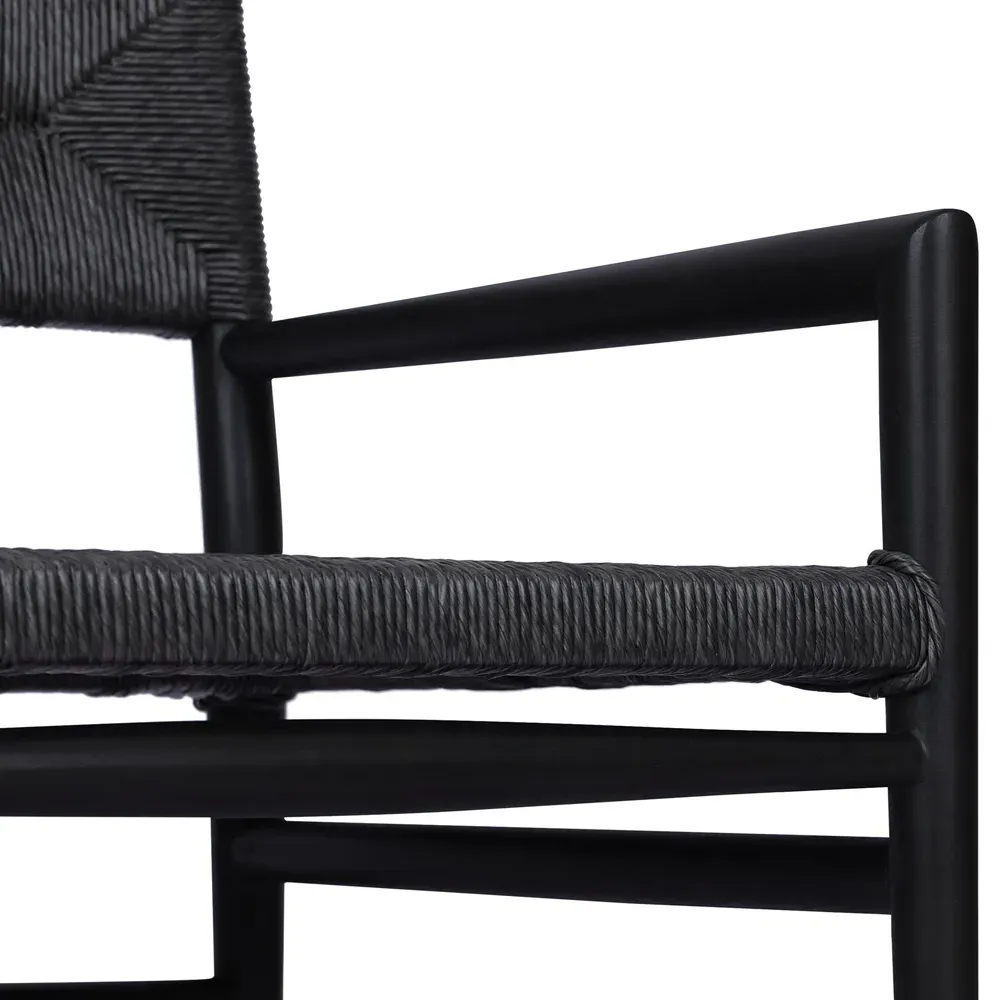 Mable Outdoor Dining Chair - Black, Wicker