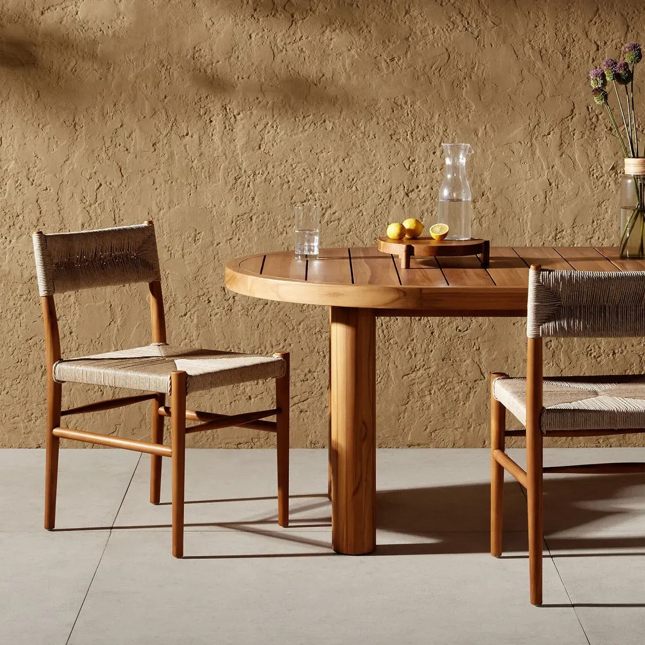 Mable Outdoor Dining Chair - Natural Brown, Wicker