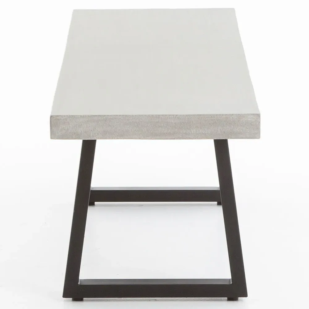 Maceo Outdoor Dining Bench - Grey, Iron