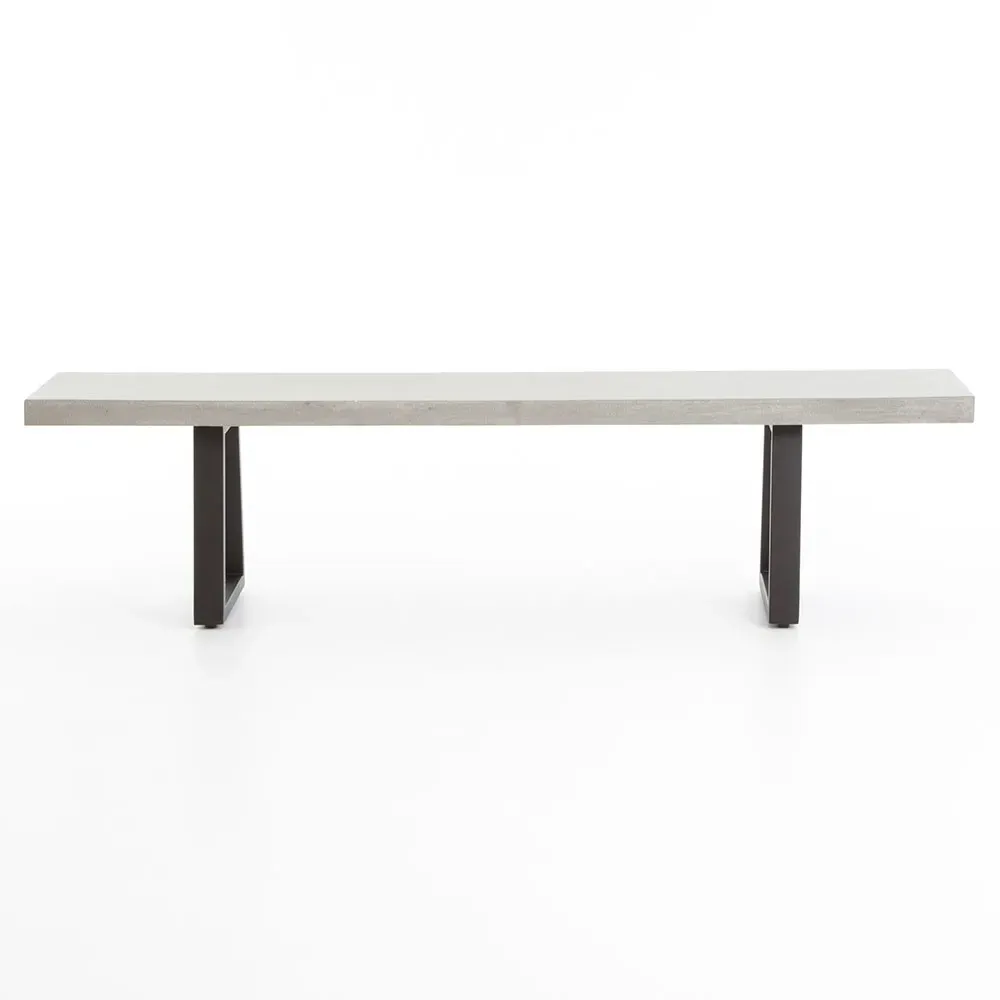 Maceo Outdoor Dining Bench - Grey, Iron image