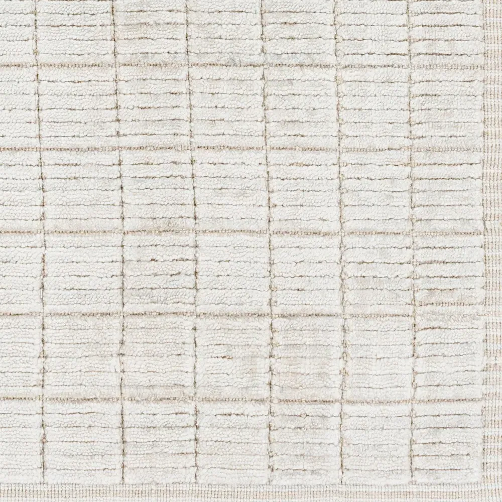 Machi Patterned Rug - Beige, Viscose Wool