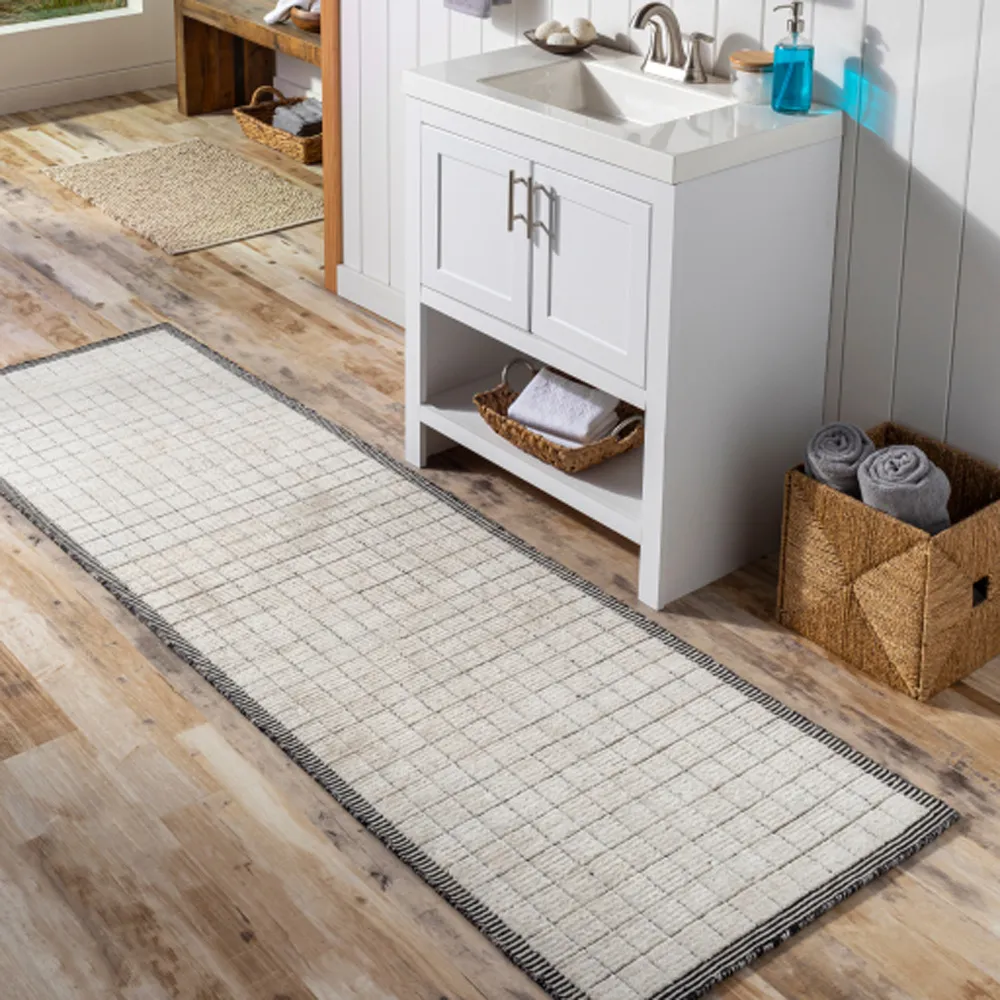 Machi Patterned Rug - Grey, Viscose Wool