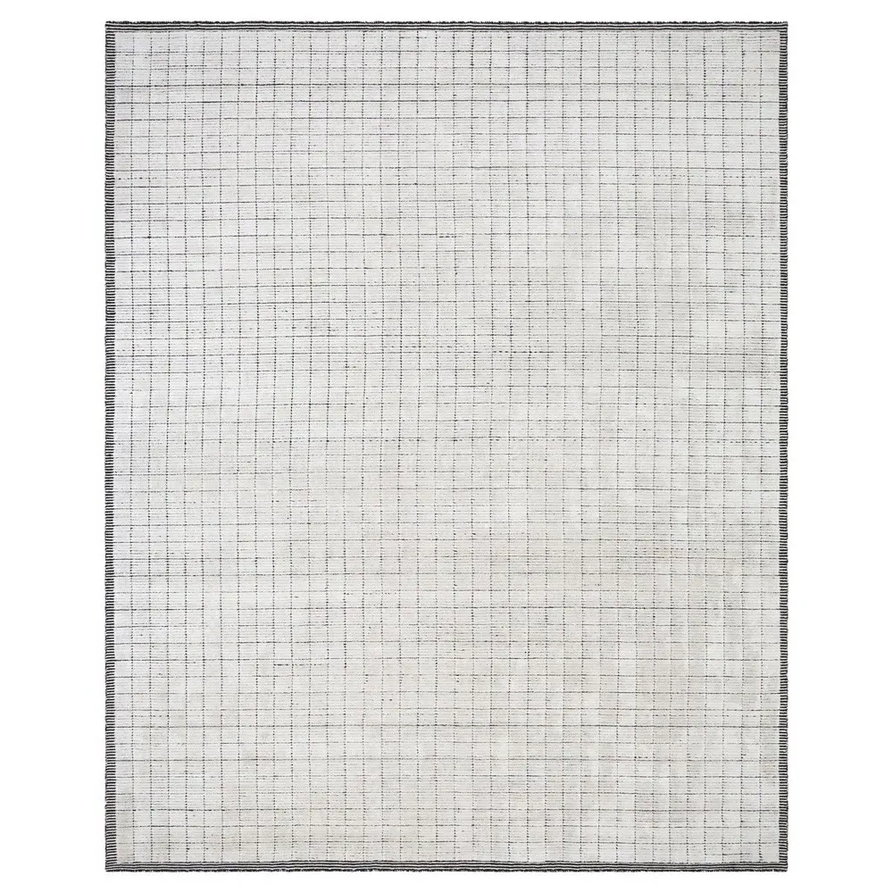Machi Patterned Rug - Grey, Viscose Wool