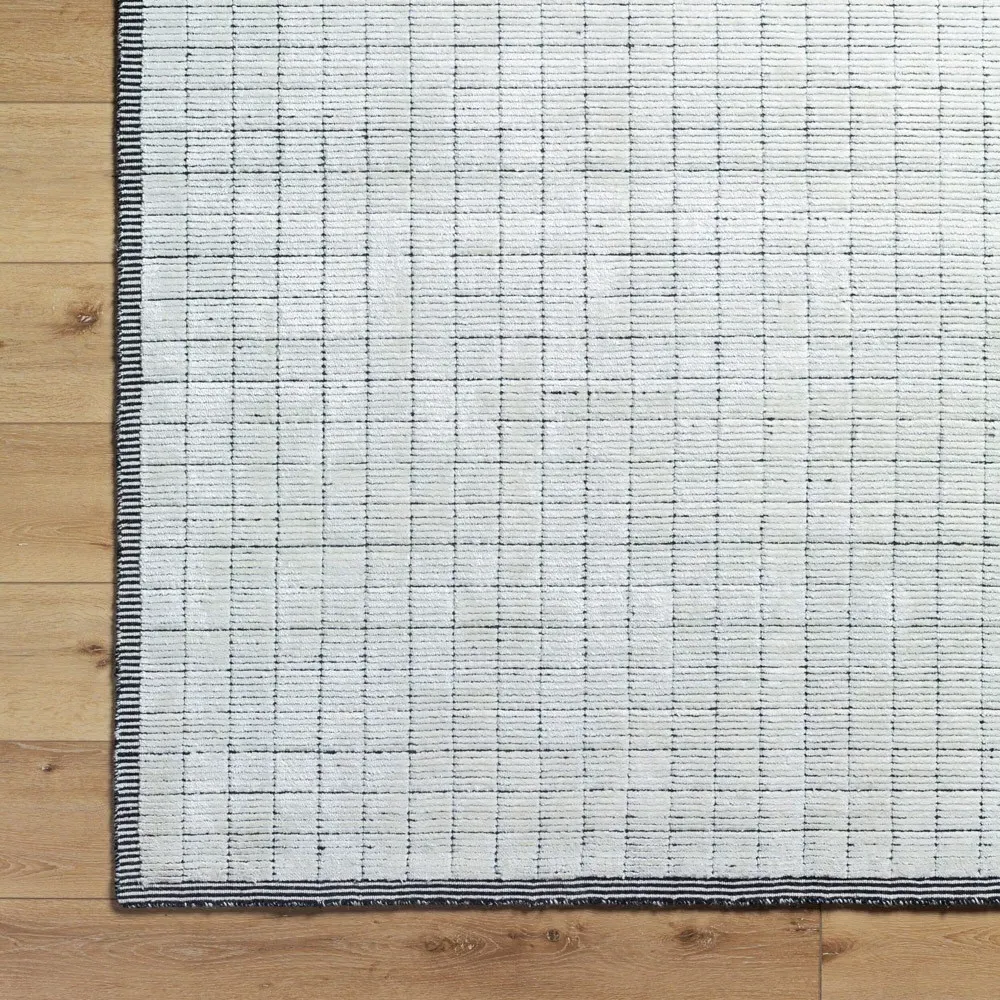 Machi Patterned Rug Sample - Grey, Viscose Wool