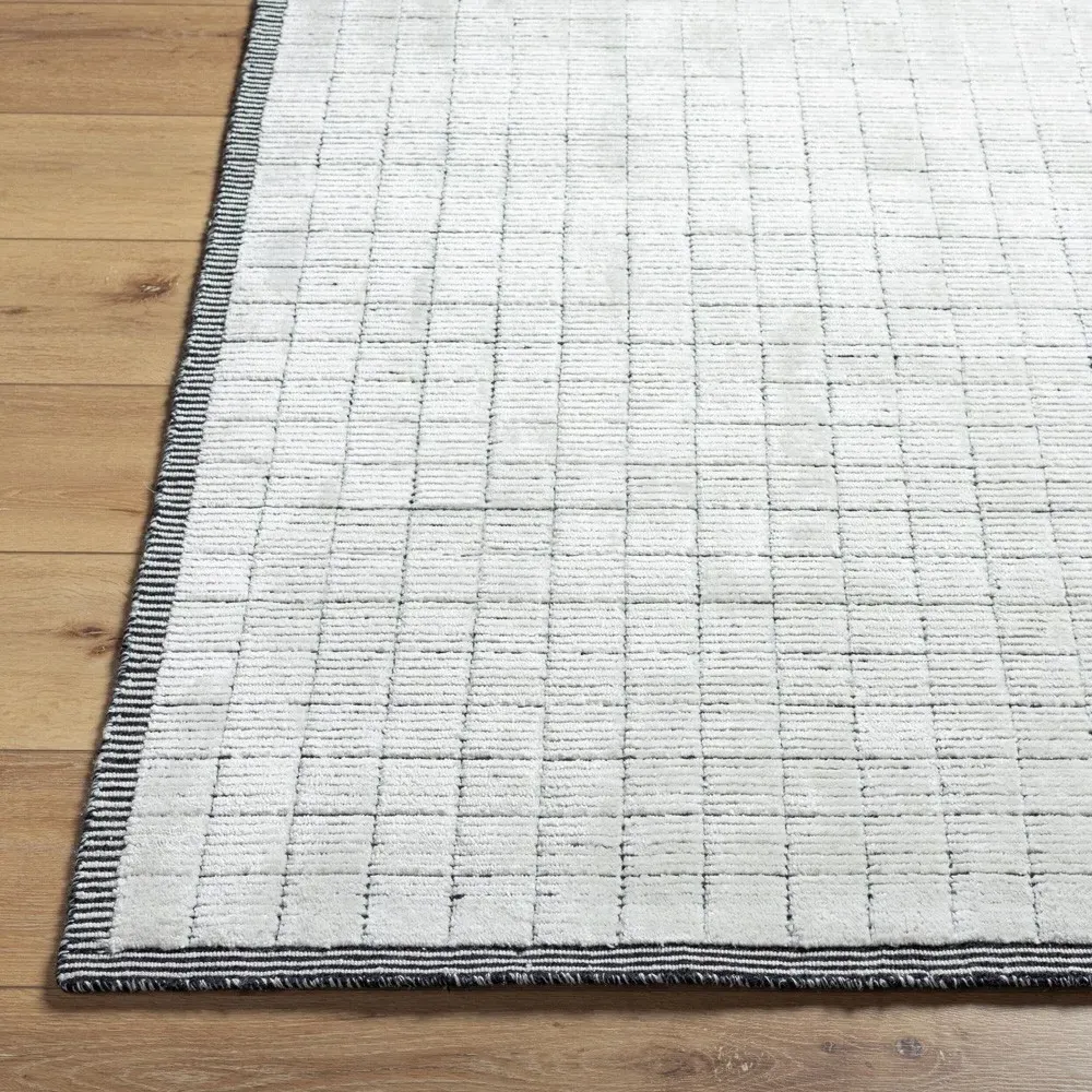 Machi Patterned Rug Sample - Grey, Viscose Wool