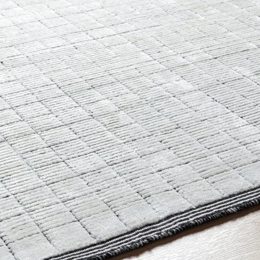 Machi Patterned Rug Sample - Grey, Viscose Wool