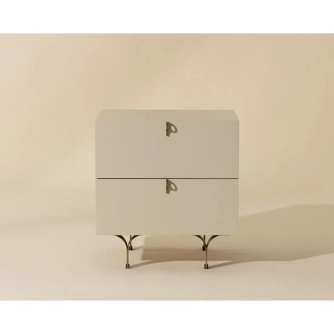 Macias Nightstand - Cream, Acacia Wood