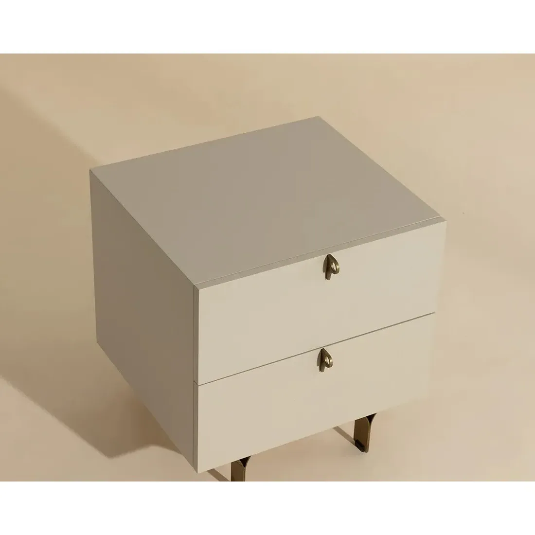Macias Nightstand - Cream, Acacia Wood