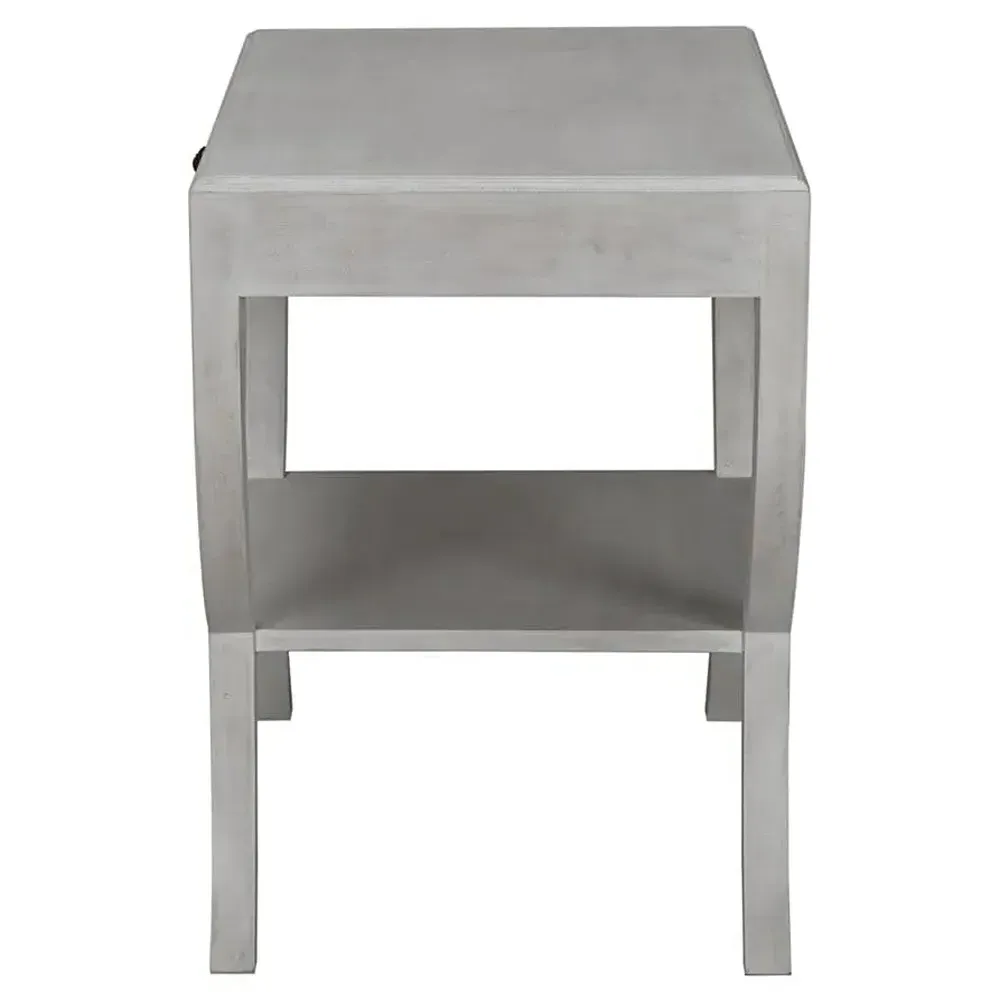 Mackenzie Square Side Table with Drawer - White, Mahogany