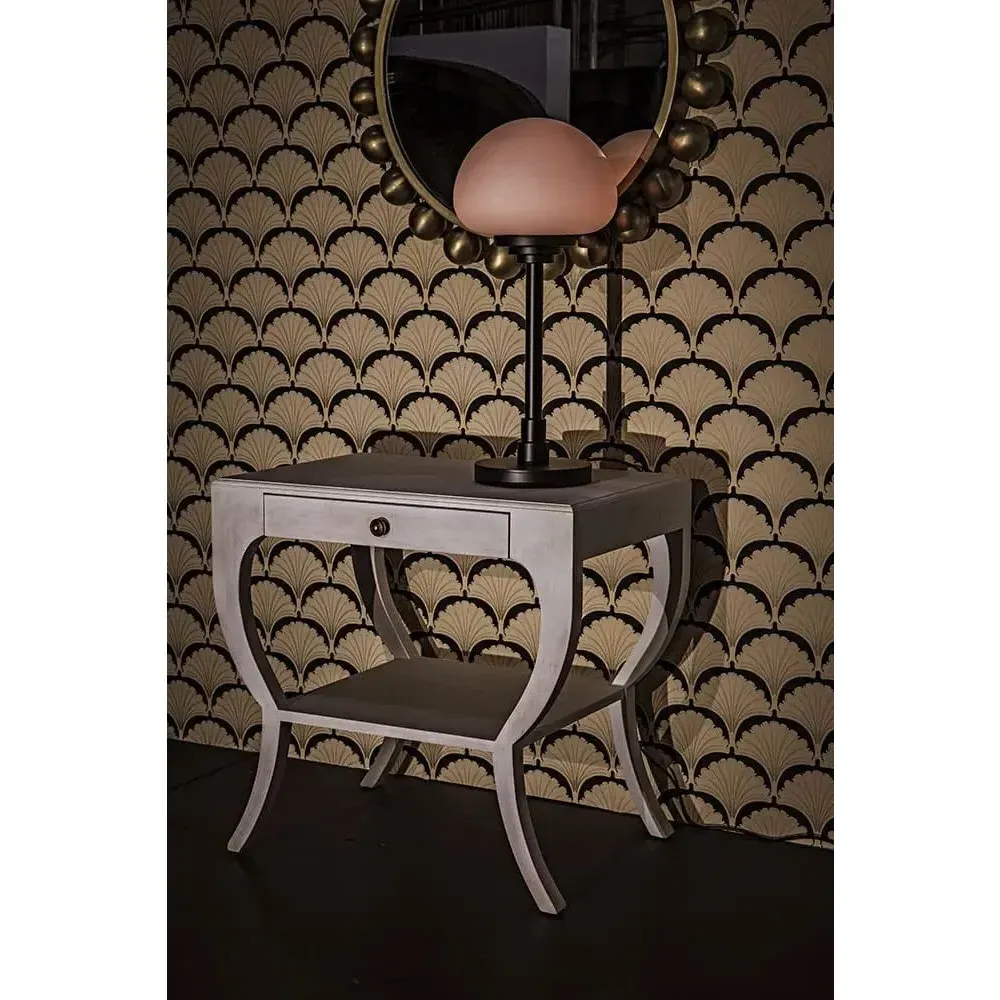 Mackenzie Square Side Table with Drawer - White, Mahogany