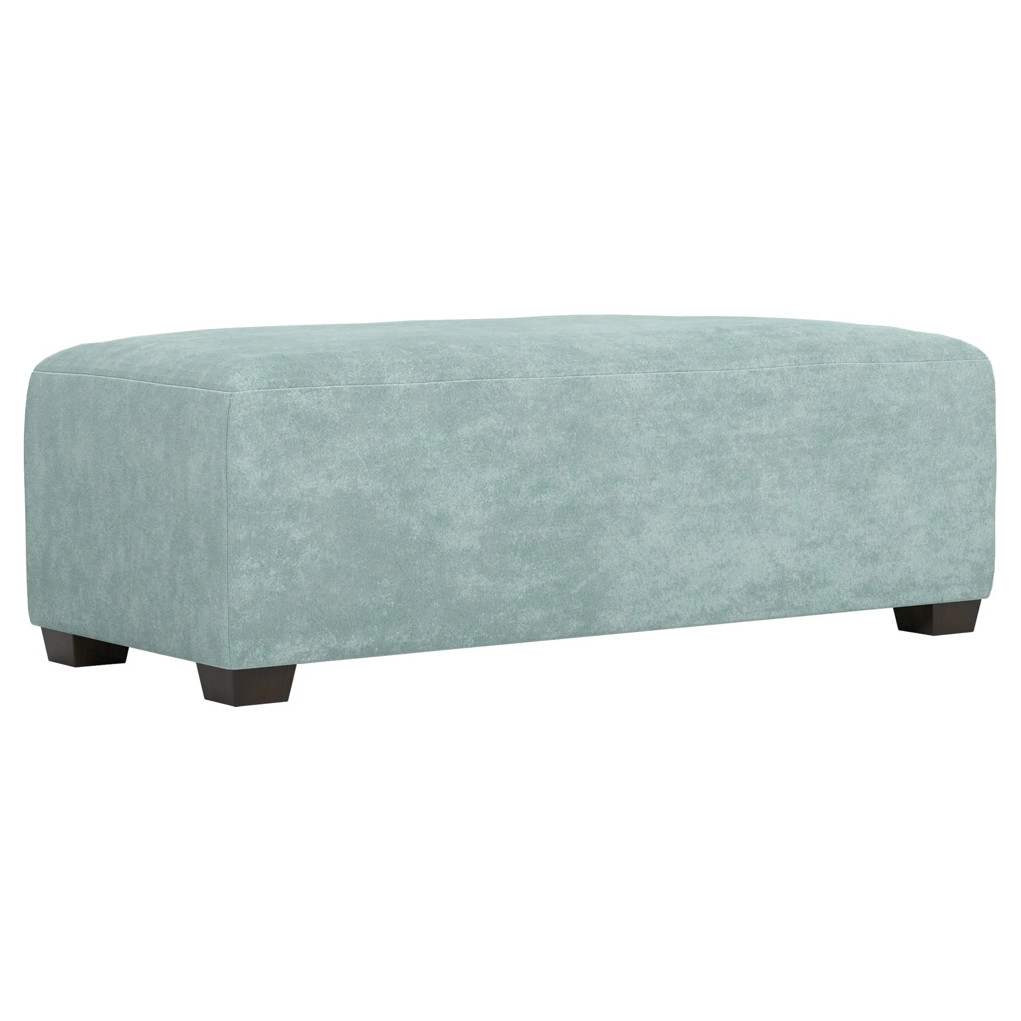 Macklin Rectangular Ottoman - French Blue, Velvet