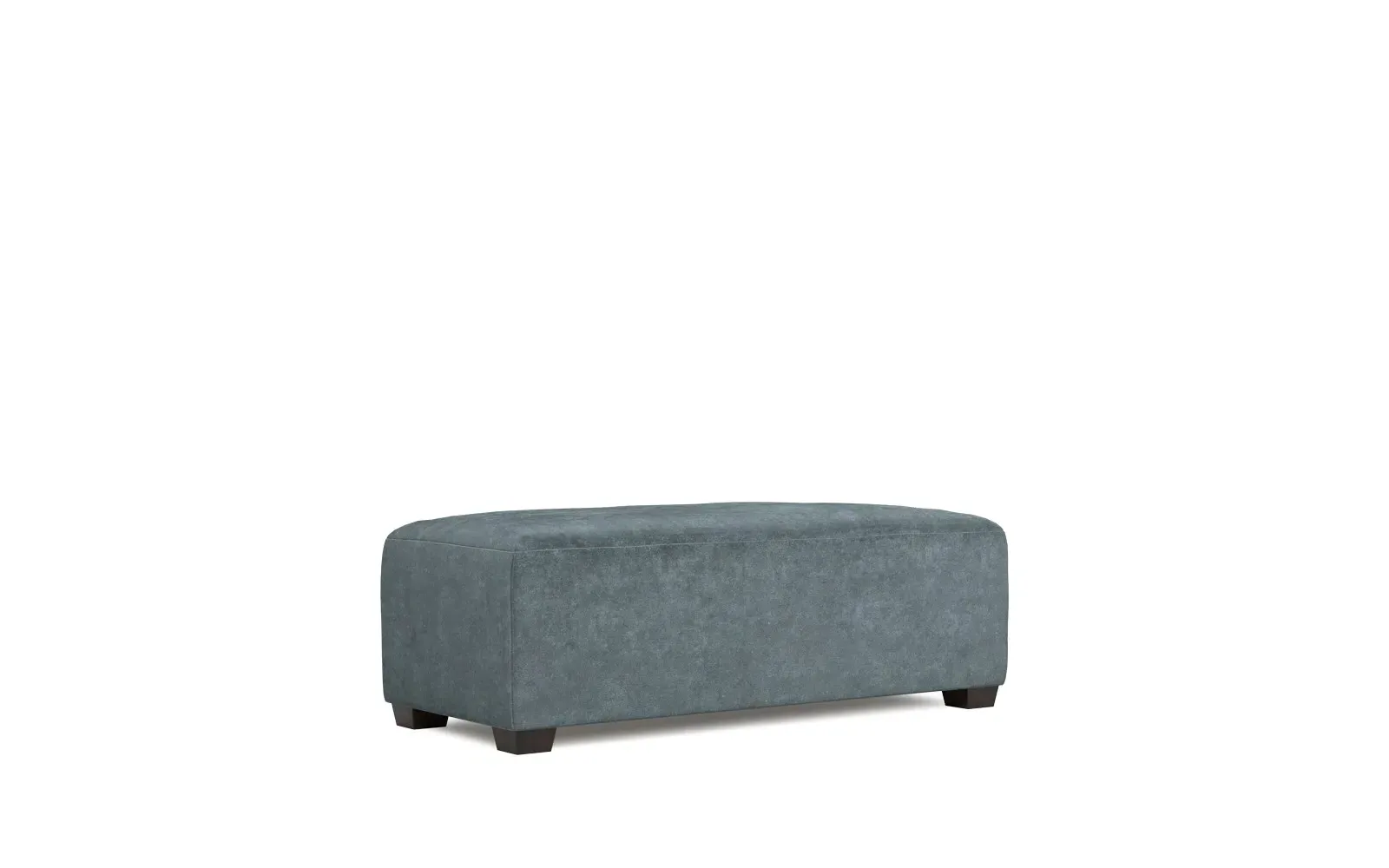 Macklin Rectangular Ottoman - Slate Blue, Velvet