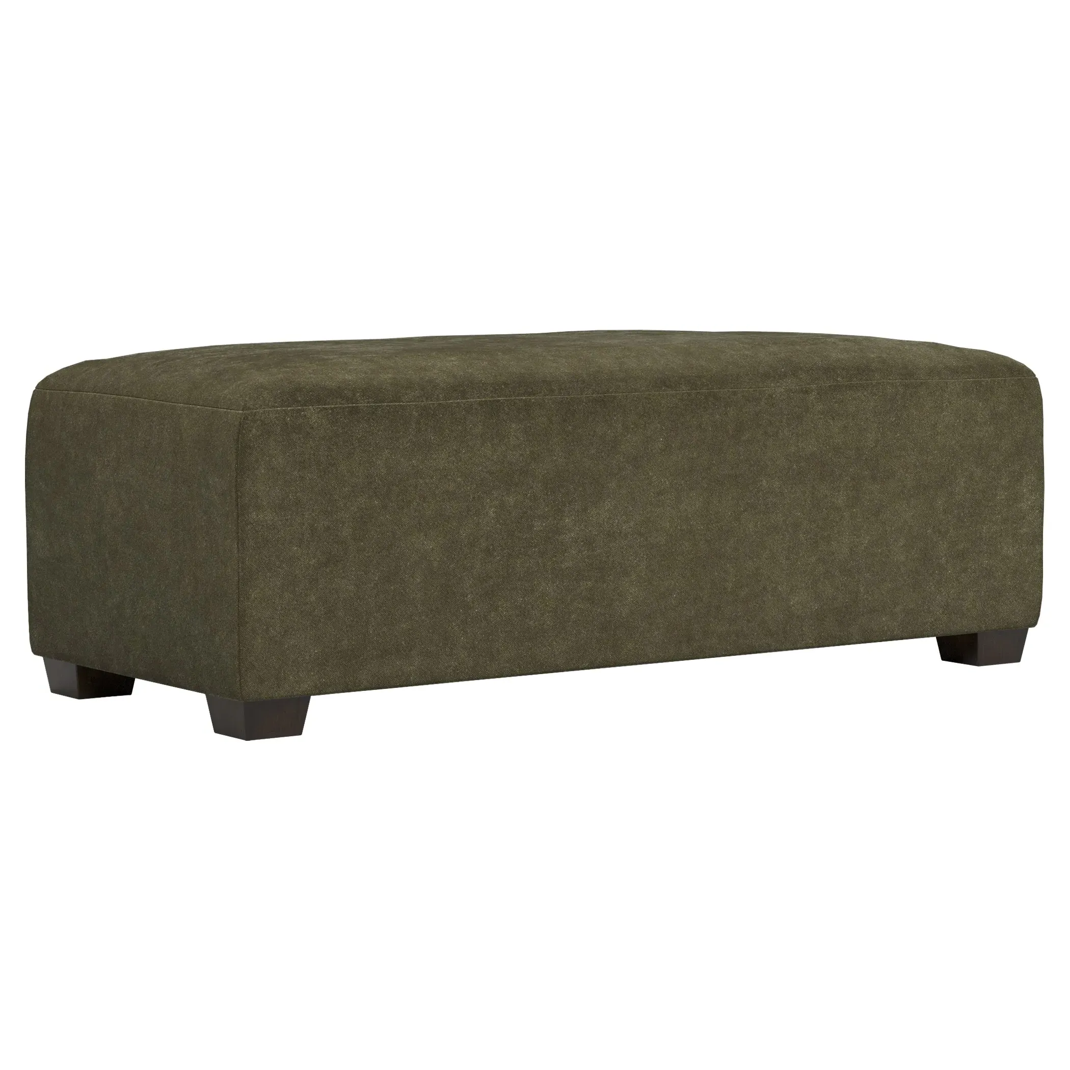 Macklin Rectangular Ottoman - Tuscan Olive, Velvet