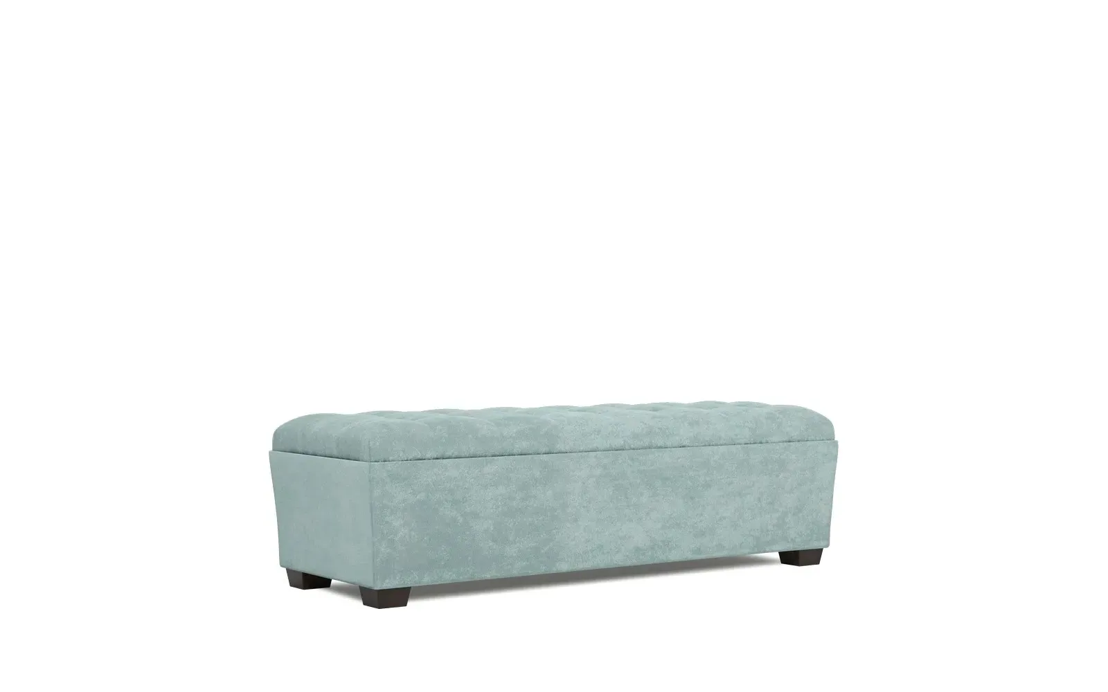 Macklin Rectangular Tufted Ottoman - French Blue, Velvet