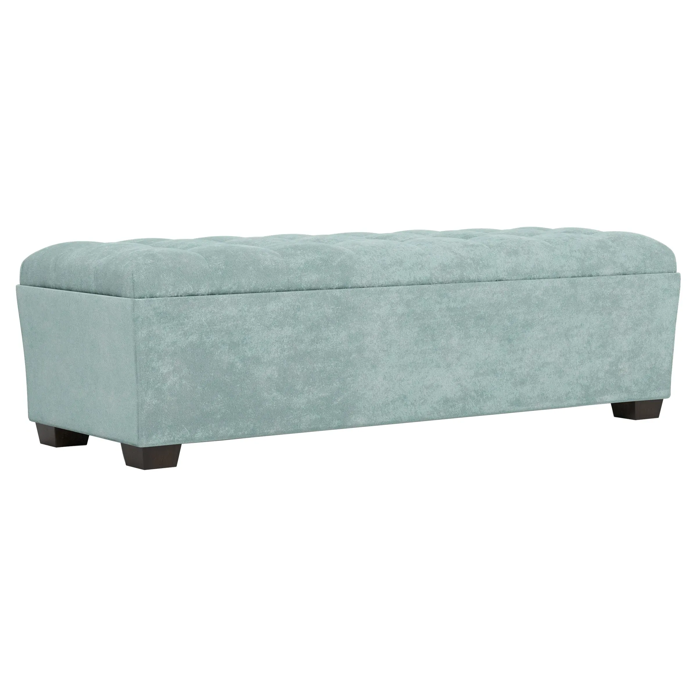Macklin Rectangular Tufted Ottoman - French Blue, Velvet