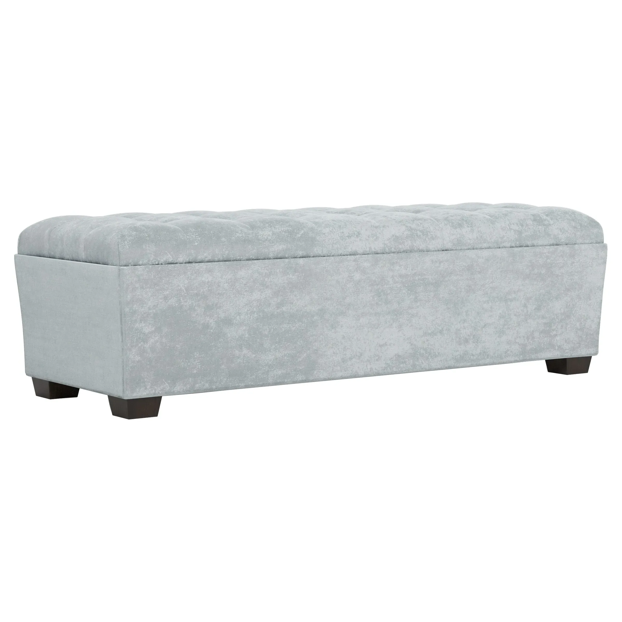 Macklin Rectangular Tufted Ottoman - Pale Blue