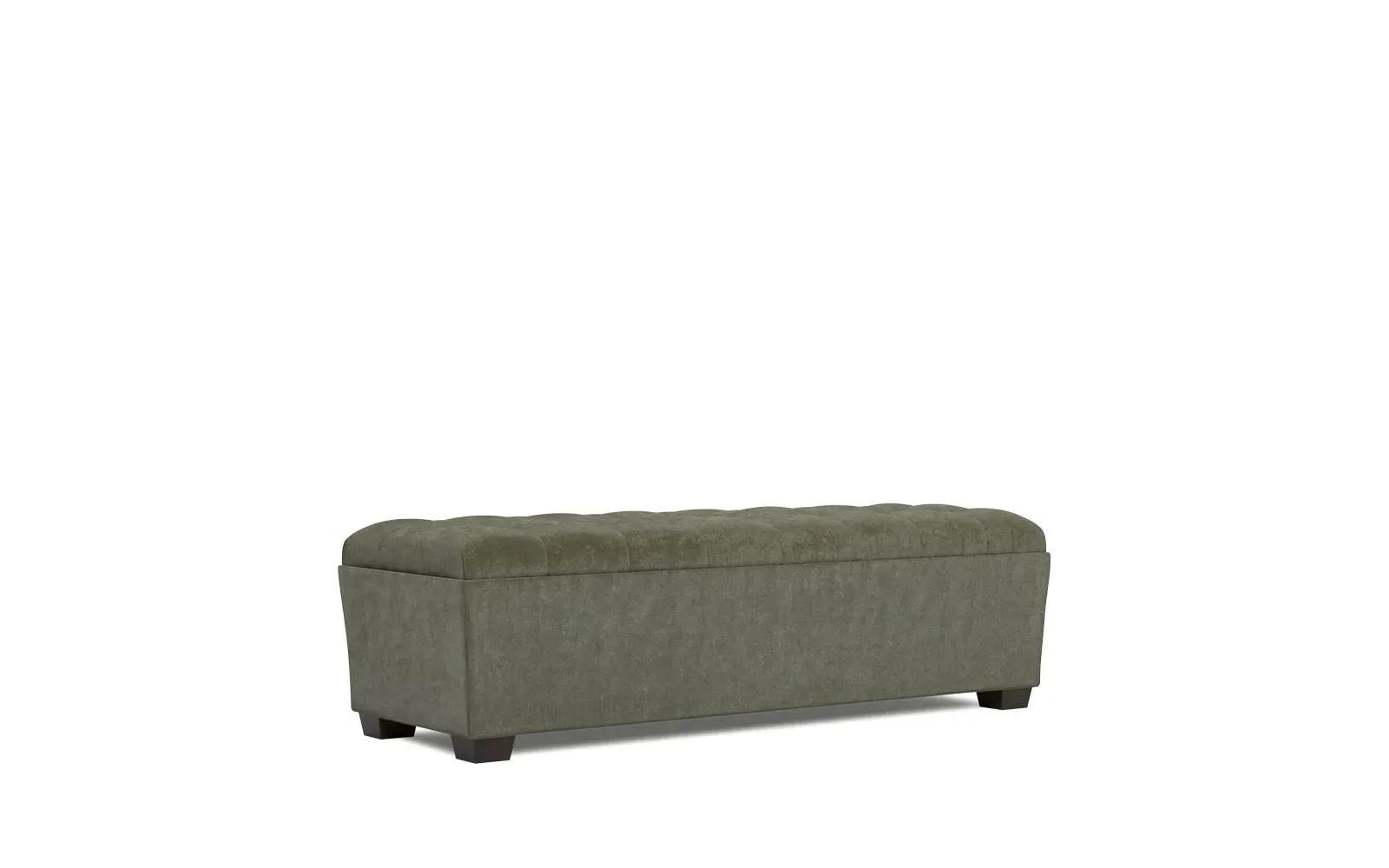Macklin Rectangular Tufted Ottoman - Sage Green, Velvet