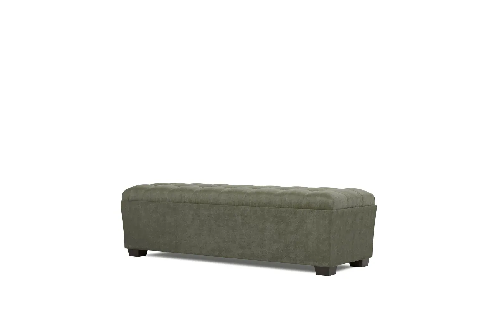 Macklin Rectangular Tufted Ottoman - Sage Green, Velvet