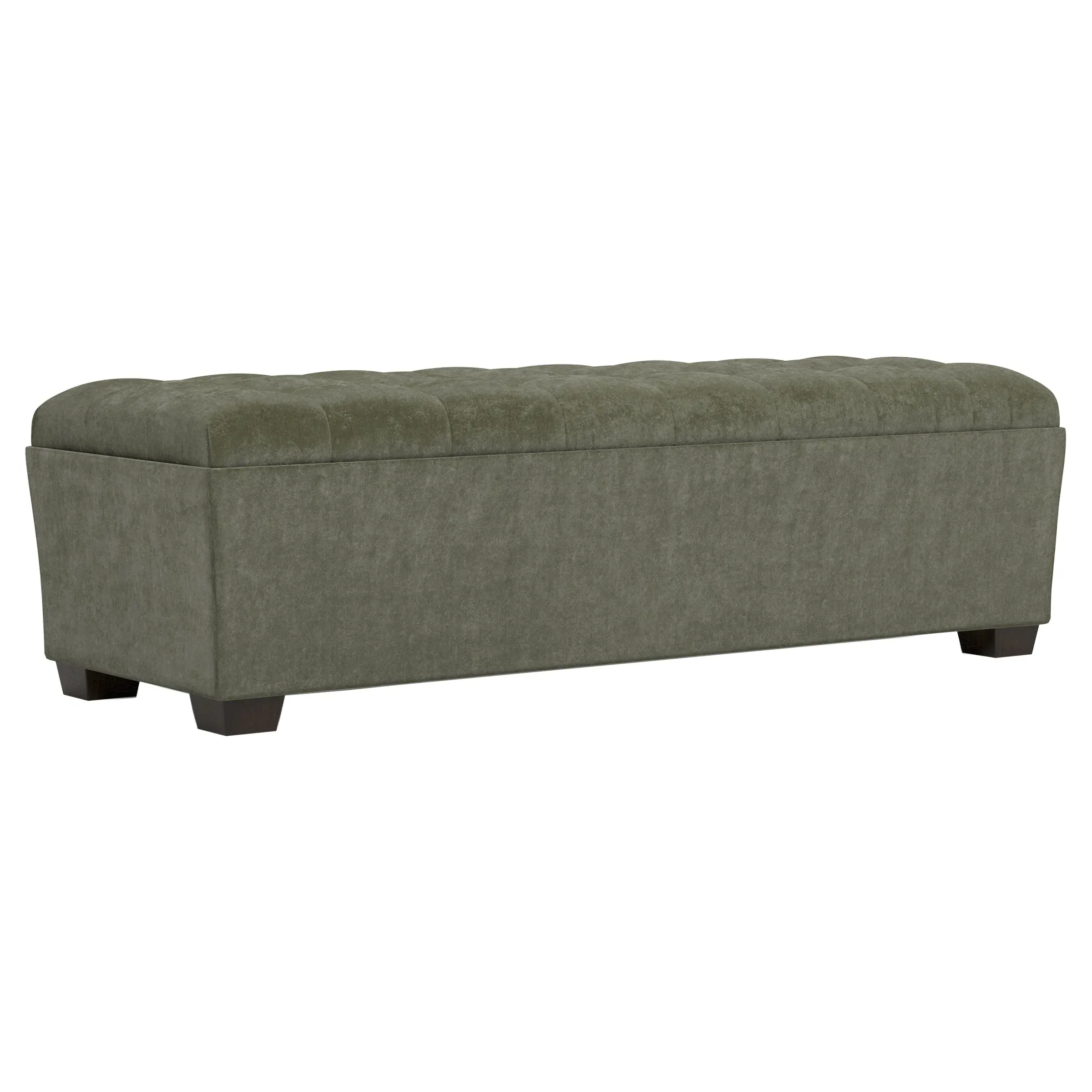 Macklin Rectangular Tufted Ottoman - Sage Green, Velvet